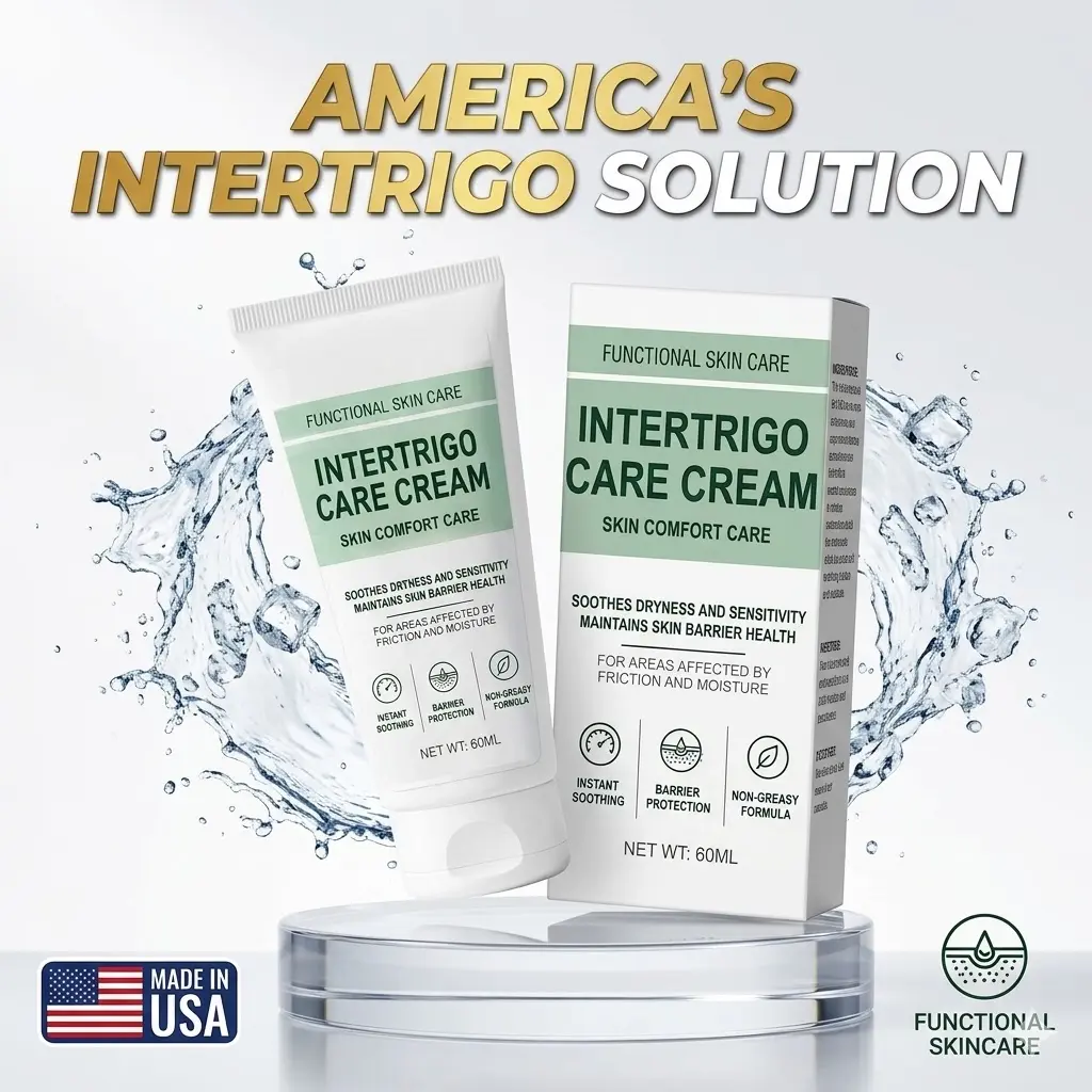 Intertrigo Care Cream with Zinc Oxide & Ceramide - Soothing Barrier Repair for Chafing and Irritation, Lightweight Formula for Sensitive Skin, 60ml, Skin Repair, Moisturizer, Hydrate, Fragrance Free, Armpits