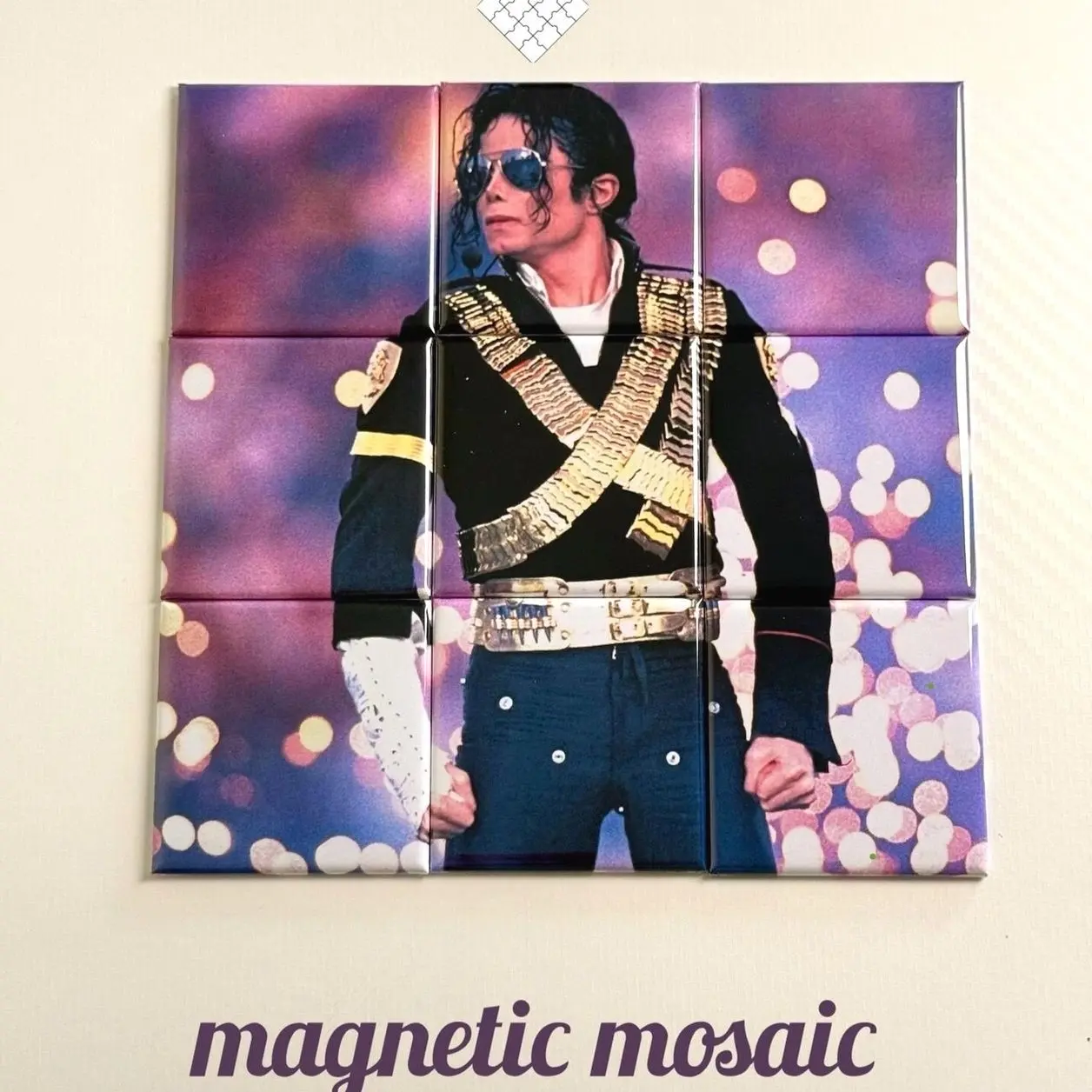 Set 9 pcs Michael Jackson Magnet Set | Handmade Fridge Magnets | King of Pop Gift for Fans |  MJ magnetic mosaic