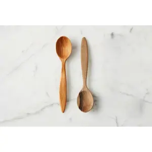 Euro Serving Spoon Set, Fruitwood