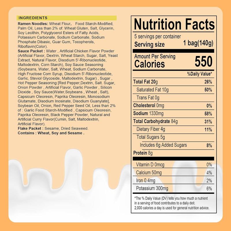 Buldak Hot Chicken Spicy Ramen Korea Instant Packaged Noodles,Carbonara,4.58 oz,5 Pack