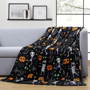 High Quality Fall/Halloween Design Print Flannel 50" x 70" Blanket
