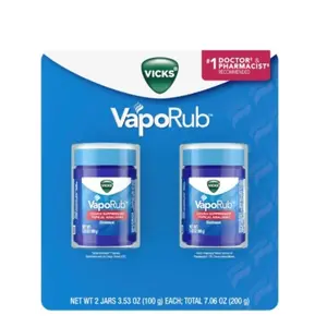 Vicks VapoRub Topical Analgesic Ointment 3.53 oz 2pk Soothe Chest & Throat Relieve Aches Pains