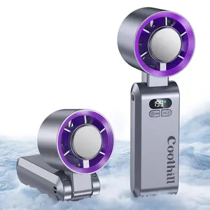 Coolhill Portable Handheld Turbo Fan zarimi Multifunctional 199 Speeds Adjustable Mini Personal Fan 5000mAh Rechargeable Battery Operated Digital Display Ultra-Quiet Durable for Travel Office Gym Outdoor