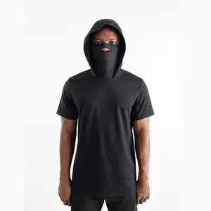 Hoodie face mask short sleeve T-Shirt 100% polyester material fits to size quick dry good for UV sun protection comes with facemask