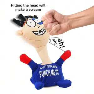 Stress Relief Toys, Desktop Punching Me Doll, Anti Stress Plush Screaming Doll, Comfortable Touching Me Decompress Toys