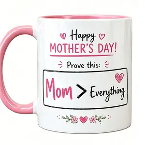 Happy Mothers Day Gift Idea - 11oz Double Color Ceramic Mug, High-Quality Food-Grade, Non-Toxic, Microwave & Dishwasher Safe, Non-Slip Handle, Ideal for Coffee, Tea, Milk, Perfect for Holiday Gifts
