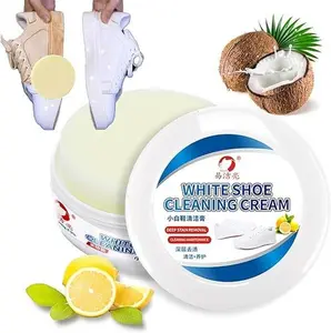 White Shoe Cleaner - Multi-Purpose Cleaning Cream for All-Types of Shoes, All-Purpose Rinse-Free, 1PC with Sponge - Footwear