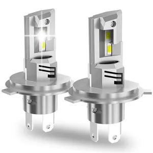 ODUKAKO H4 Light Bulbs, 3X Ultra Bright 6000K White, 12-24V, 1:1 Mini Plug and Play, No Flicker, Turbo Cooling Fan, 9003/HB2 Driving Fog Lights For Motorcycle Pick-Up Semi Truck Heavy Duty, Pack of 2