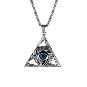 Hot-Selling Devil's Eye Pendant Retro Unisex Triangle Necklace Personality Hip-Hop Sweater