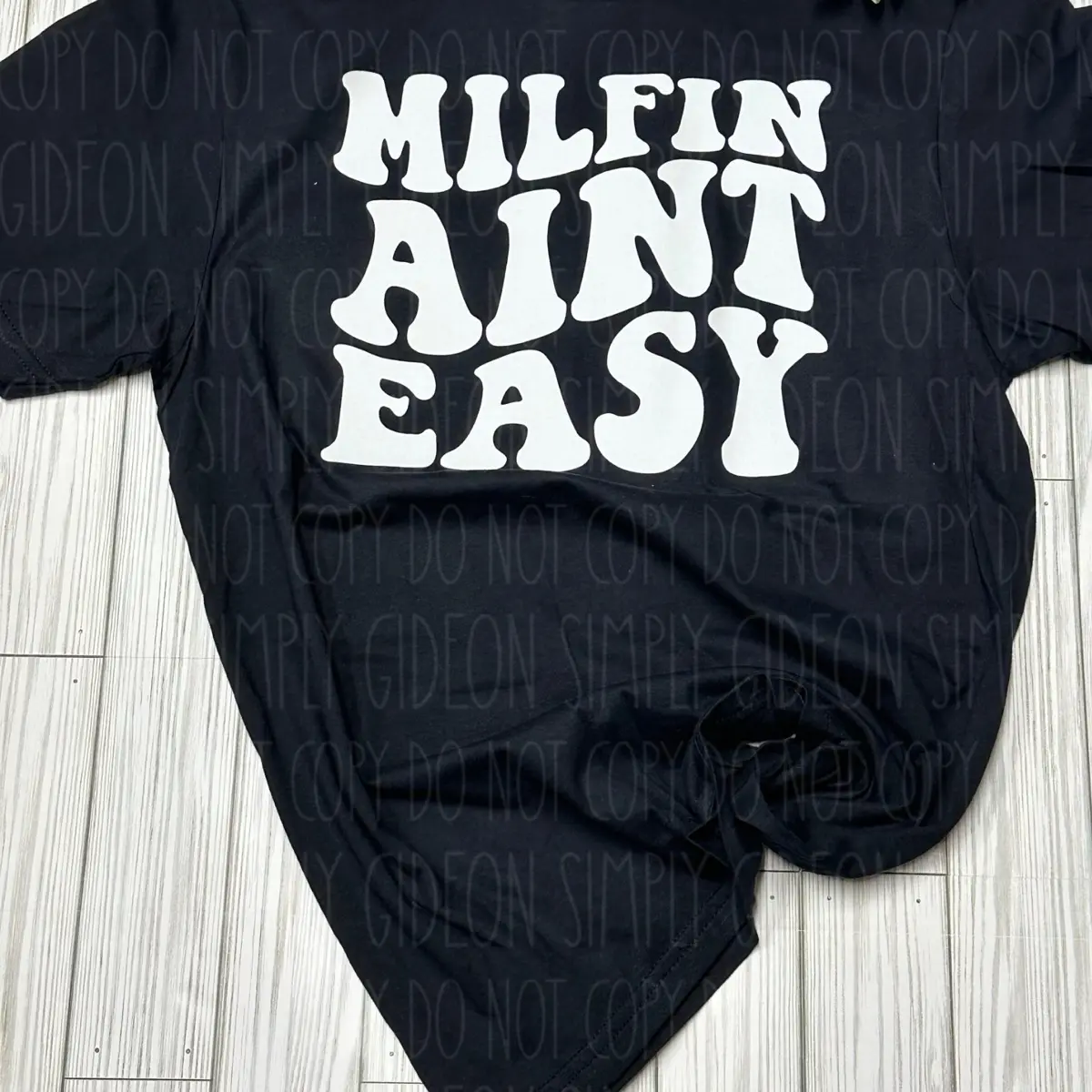 Women's Cotton Comfortable Round Neck "Milfin Ain't Easy" Graphic Tee - Stylish Casual Women's Top