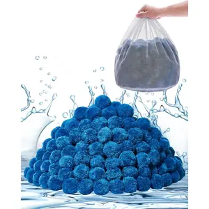 VEVOR Pool Filter Balls for Sand Filter, 4 lbs, Filter Balls Replace Pool Filter Sand, Reusable Blue Polyester Fiber Filter Media with Wash Bag, for Swimming Pool Aquarium Tank Above Ground Pool