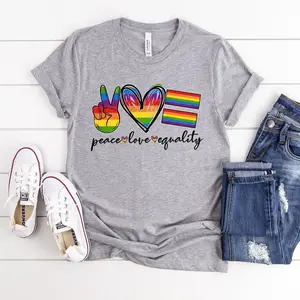 Peace Love Equality Shirt, Rainbow Flag Shirt, Gay Pride Shirt, Pride Month Shirt, Gay Rights Shirt, Gay Rainbow Shirt, Pride Shirt O