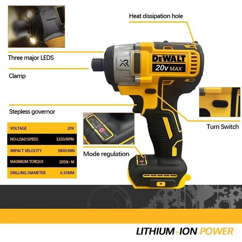DeWalt DCF 887 205 N.m Brushless Electric Impact Driver Cordless Screwdriver Electric Impact Drill Compatible with DeWalt 20V Battery