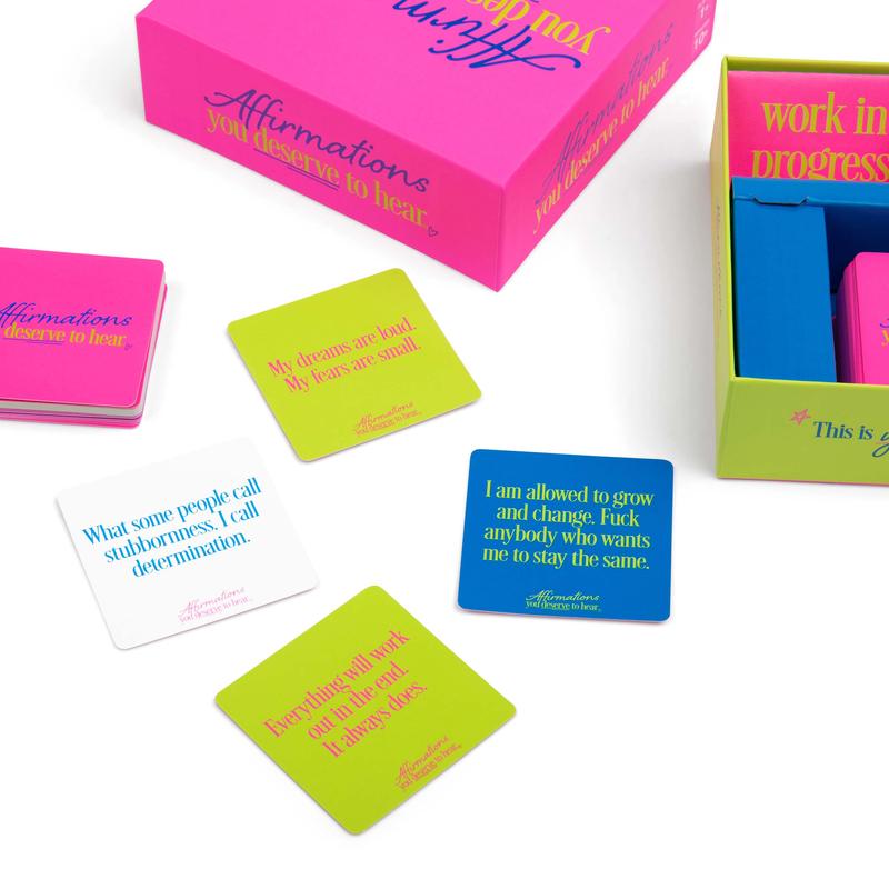 Affirmations You Deserve to Hear by Relatable – 100 Bold Daily Affirmation Cards for Women, Valentine’s Day Gifts for Friends,  Inspirational Self Care & Galentine’s Gift