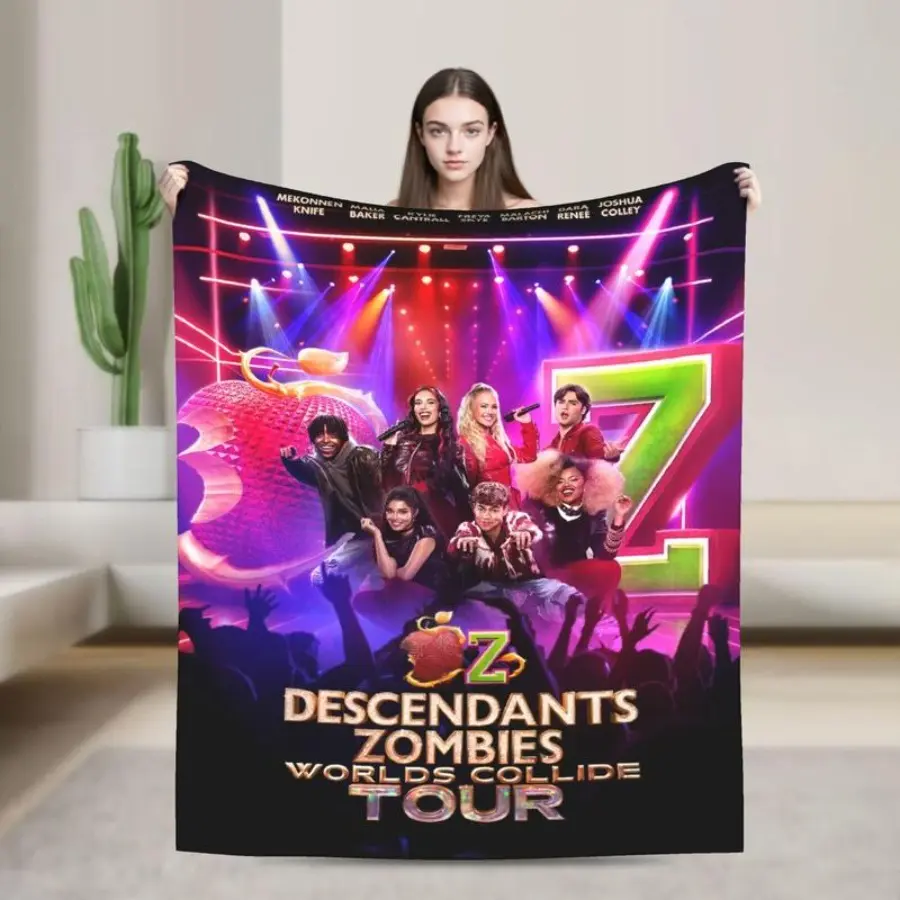 Ultra Soft Zombies 4 Malachi Patton Themed Geometric Print Blanket - 1-piece, Wrinkle Resistant, Breathable, Fan-Focused Unique Design, Bedroom Decor Throw, Camping Linen