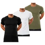 STREVATE Men's Raglan Sleeve Tee, Athletic Tapered Fit, Arm-Enhancing Sleeves, Menswear Wrinkle-Resistant Stretch Fabric Gym Workout T-Shirt Fitness Running Tops