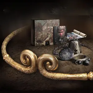 Black Myth Wukong: Sun Wukong Game Accessories Wukong Character Props Black Myth Headband Necklace Ring Badge (1 Set)