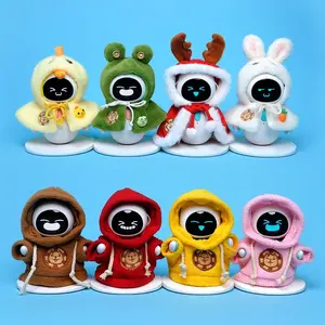 Energize Lab, Cape & Hoodie Outfit Set for Eilik Robots - 4 Pcs Furry Hoodie in Four Colors & 4 Pcs Furry pet Cape in Four Styles. Ideal for Dressing Eilik and Other Suitable Toys