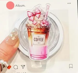 Pink Ice Coffee Grip Magnetic Kindle Grip Book Lover Cute Kindle Accessories Phone Holder PopSocket Phone Grip Magnetic Pop Socket Phone Grip