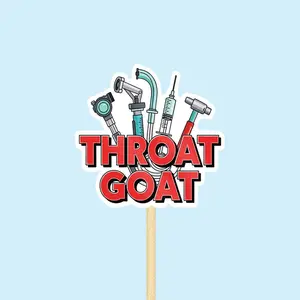 Throat Goat Funny ENT Respiratory Sticker, 3x3 inches sticker for Laptop Book Water Bottle Phone Car Hard Hat