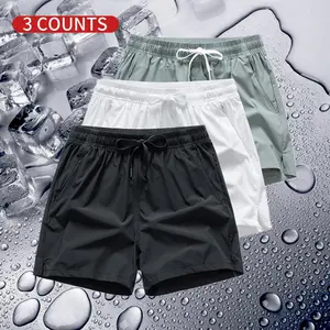 Men's Athletic Shorts with Zipper Side Pockets & Drawstring Waist Loose Fit Sporty Casual Style Machine Washable Summer Shorts for Outdoor Activities
