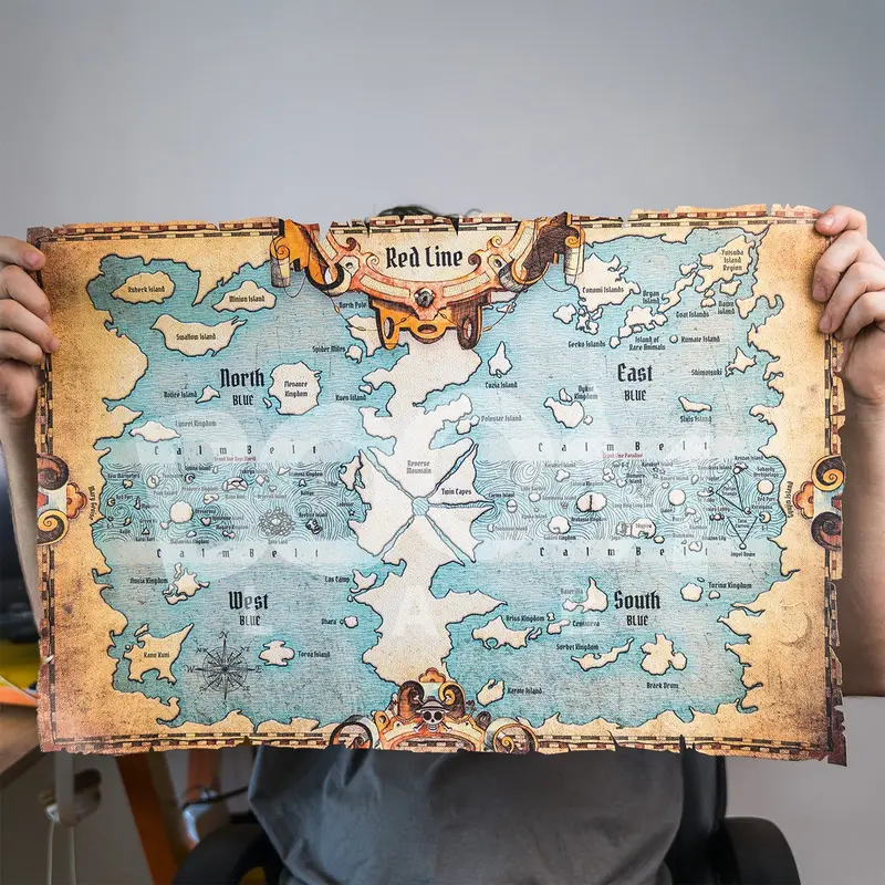 Anime O.Piiece World Map, World Map, TableTop Gift, Anime Gift, Wall Art,Gift for anime fan , Anime Fans, Fan Art, amine map, o.piece map Decor Print