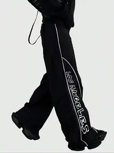 Men's Letter Print Side Stripe Lounge Pants, Casual Comfy Breathable Trousers for Daily Wear, Men's Sleepwear & Loungewear for All Seasons