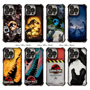Jurassic Park World of Dinosaur Phone Cases For iPhone 17 Promax Air 16 15 14 Pro Max Plus 13 12 11 Black Transparent TPU Shockproof Protective Cover Gifts For Birthday Holiday