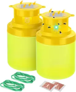 2 pack SOLAR   - Reusable & Eco-Friendly | No Zapper or Chemicals! Catches 1000s of , Mosquitoes & Wasps Light roaches repellent home Indoor Silent  Insect  silicone faucet mat trap Cleaning and Spray Bundle Electric Mop fly