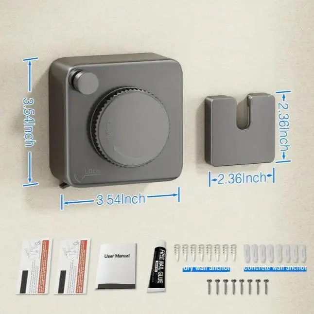 1pc Adjustable Retractable Simple Square Household Invisible Clothesline (188.98in), Home Supplies Laundry Tool & Accessory, Suitable for Bathroom, College Dorms Back-to-School Laundry Item