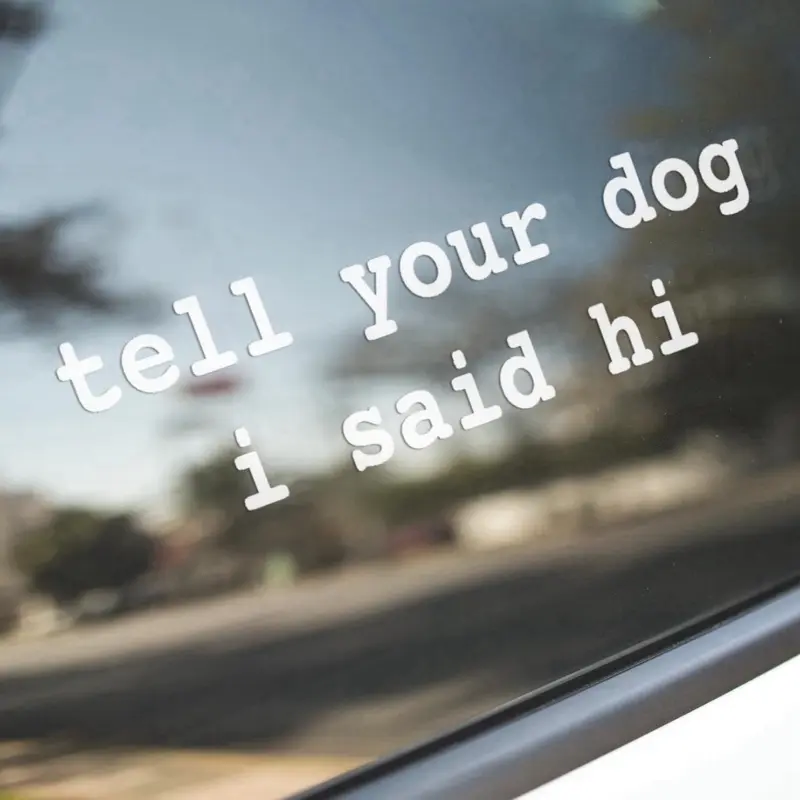 Premium Matte Vinyl Sticker - Weather-Resistant Decal for Dogs, Dimensions 7 x 1.6 Inches, Installation Video Available