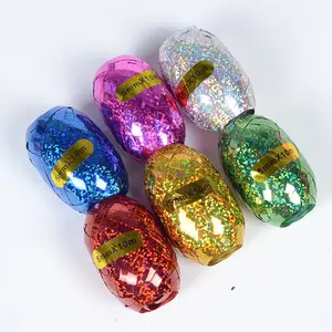Balloon Ribbon Set, 6 Rolls X 10m, Curled Ribbon & Thin Ribbon, Perfect for Gifts, Weddings, Birthdays, Holiday Decorations