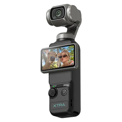 Xtra Muse Vlogging Travel Camcorder - 1-Inch CMOS Sensor, 4K/120fps MP4 Multifunction HD Recorder, 3-Axis Gimbal Stabilizer, Auto Focus, Face/Object Tracking, LCD Screen, Auto Mode, Digital Zoom, Portable Gear