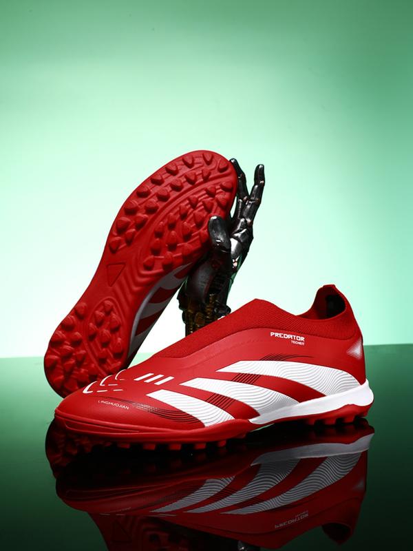 Men's Multi-Nail Football Shoes, Soccer Shoes Without Laces, Sporty PU Leather, Tie Dye Pattern, Strong Grip Rubber Sole, Comfortable Insole Men's Multi-Nail Football Shoes, Soccer Shoes Without Laces, Sporty PU Leather, Tie Dye Pattern, Strong Grip Rubber Sole, Comfortable Insole