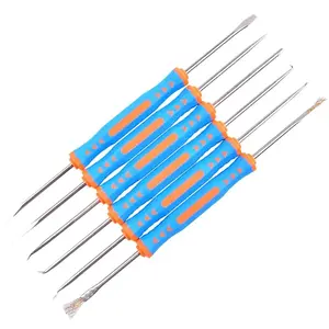 6-in-1 Desoldering and Soldering Auxiliary Tool Kit, Soldering Repair and Cleaning Set, PCB Circuit Board Solder Dross Cleaning and Repair Accessories, High Temperature Resistant Electronic Heat Auxiliary Tool Kit.