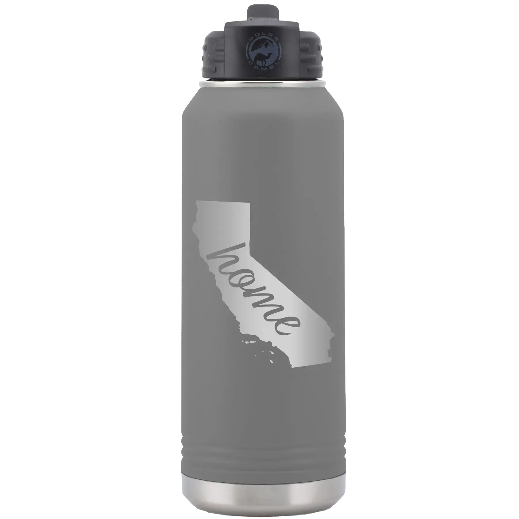 California Home 32 oz Water Bottle | Dark Gray
