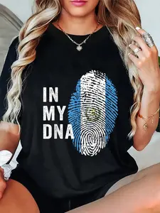 100% Cotton Guatemala In My DNA Guatemala T-Shirt Short Sleeve T-Shirt Women's Men's Graphic Tee Causal Tops