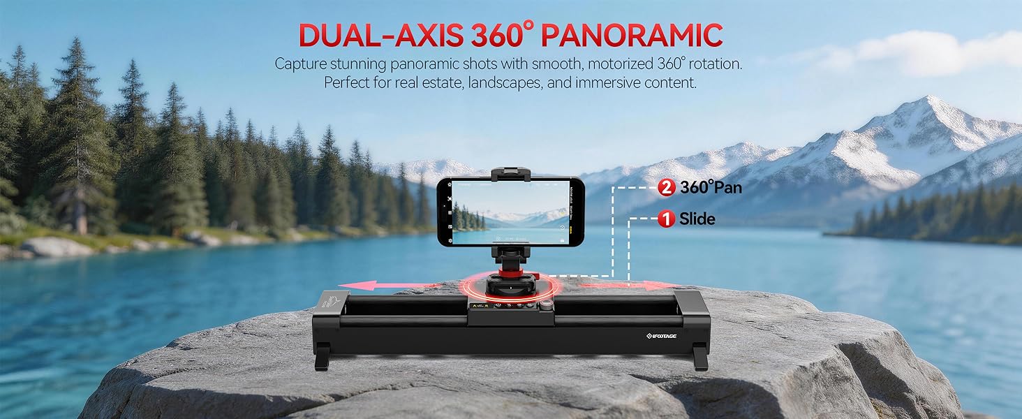 IFOOTAGE Pico Pro Motorized Slider Phone Gimbal Stabilizer, 15.7'' 2-Axis Phone Gimbal Portable Stabilizer fo iPhone/Android/ Insta360 Action Cams/DJI Pocket 3/4, Payload 3.3lb, Smartphone, Accessories, Camera Rig Stabilizers & Supports