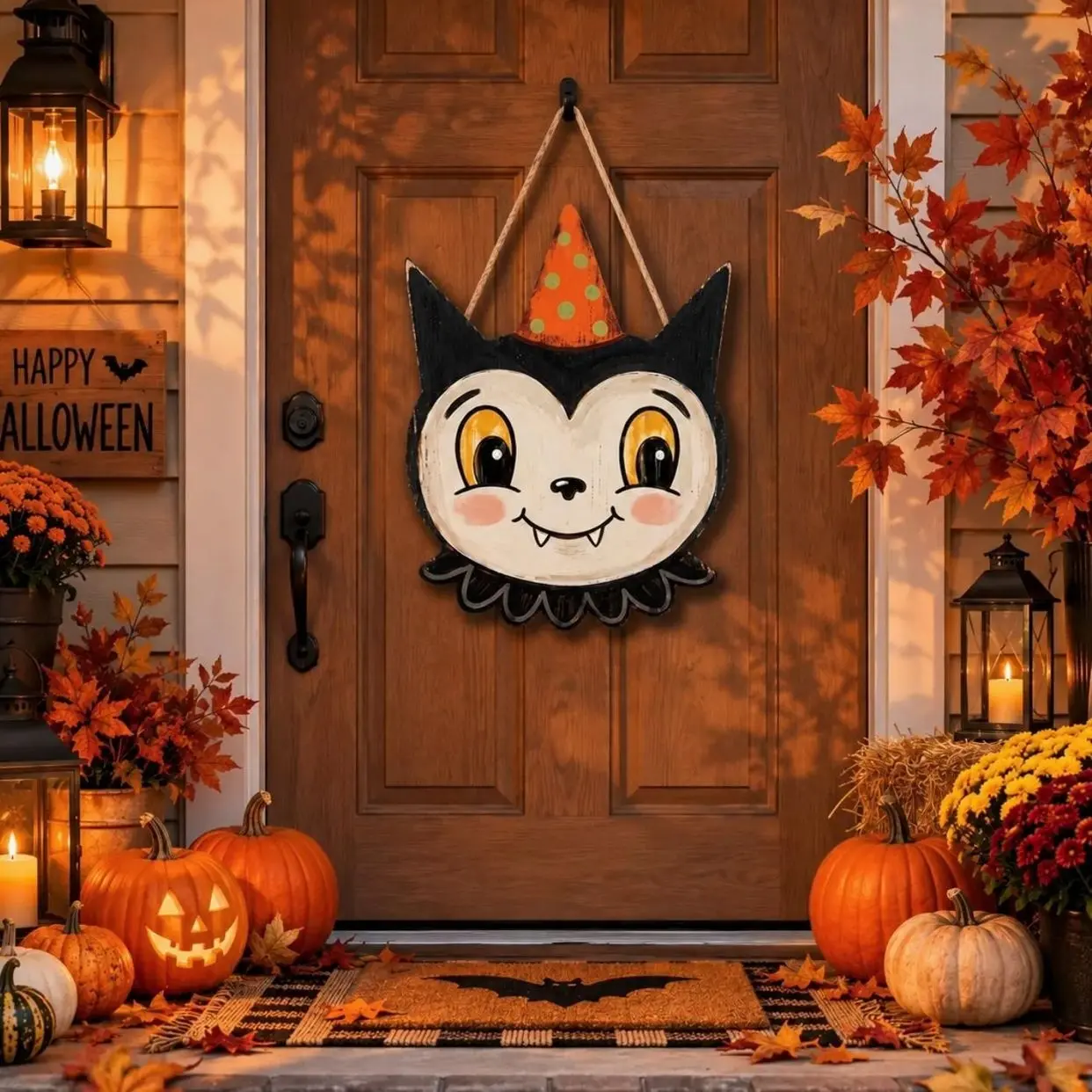 Vintage Halloween Decor Outdoor, Halloween Door Hanger, Gothic Home Decor, Vampire Decor, Halloween Decorations Outdoor Housewarming Gifts