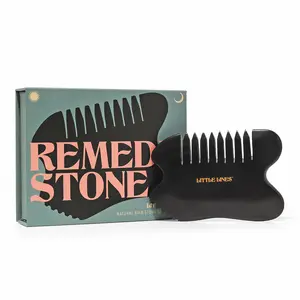 Little Lines Remedy Bian Stone Gua Sha for Skin Care, Facial Massage Tool for Face Sculpting & Lymphatic Drainage, Jawline Shaper, Scalp Massager, Reduce Double Chin, Wrinkles & Puffiness Smooth Comfort