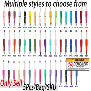 Cute Ink Plastic Ballpoint Pen, Fun Design, Beaded Pens, Student Teacher Gift, DIY Jewelry Making Supplies, Office Stationery, Graduation Present
