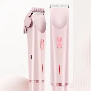 Professional Electric Hair Shaver for Men Painless Hair Clipper Body Groomer Waterproof 2 in 1 Shaver Trimmer with Dual Motor for Close Shave Smooth Shaving Pubic Hair Beard Nose Ear Grooming