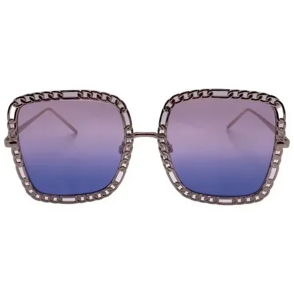 (C) 6162 | Chain Accented Large Two Tone Sunglasses