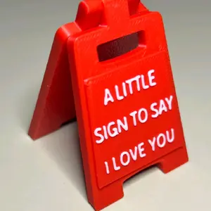 A Little Sign to Say I Love You - Red Foldable Sign for Romantic Messages and Expressions