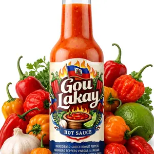 Gou Lakay Hot Sauce - Authentic Scotch Bonnet Pepper Flavor with Habanero Peppers Vinegar & Lime - Perfect for Spicy Dishes
