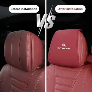 Leather Car Pillowcase Car Supplies Headrest Cover For Citroen C1 DS3 C2 C3 Vts C4 Saxo C4L C5 C6 C8 Xsara C3-XR Picasso