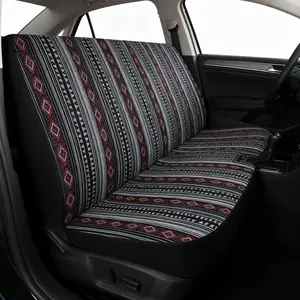 Cloth Car Saddle Blanket Bench Seat Cover, Breathable Full Size Car Rear Seat Cover Washable, Non-Slip Easy Installation Bohemian Style Back Seat Covers Protector Pad, Vehicle Interior Decoration Accessories Universal For Truck Pickup SUV Car