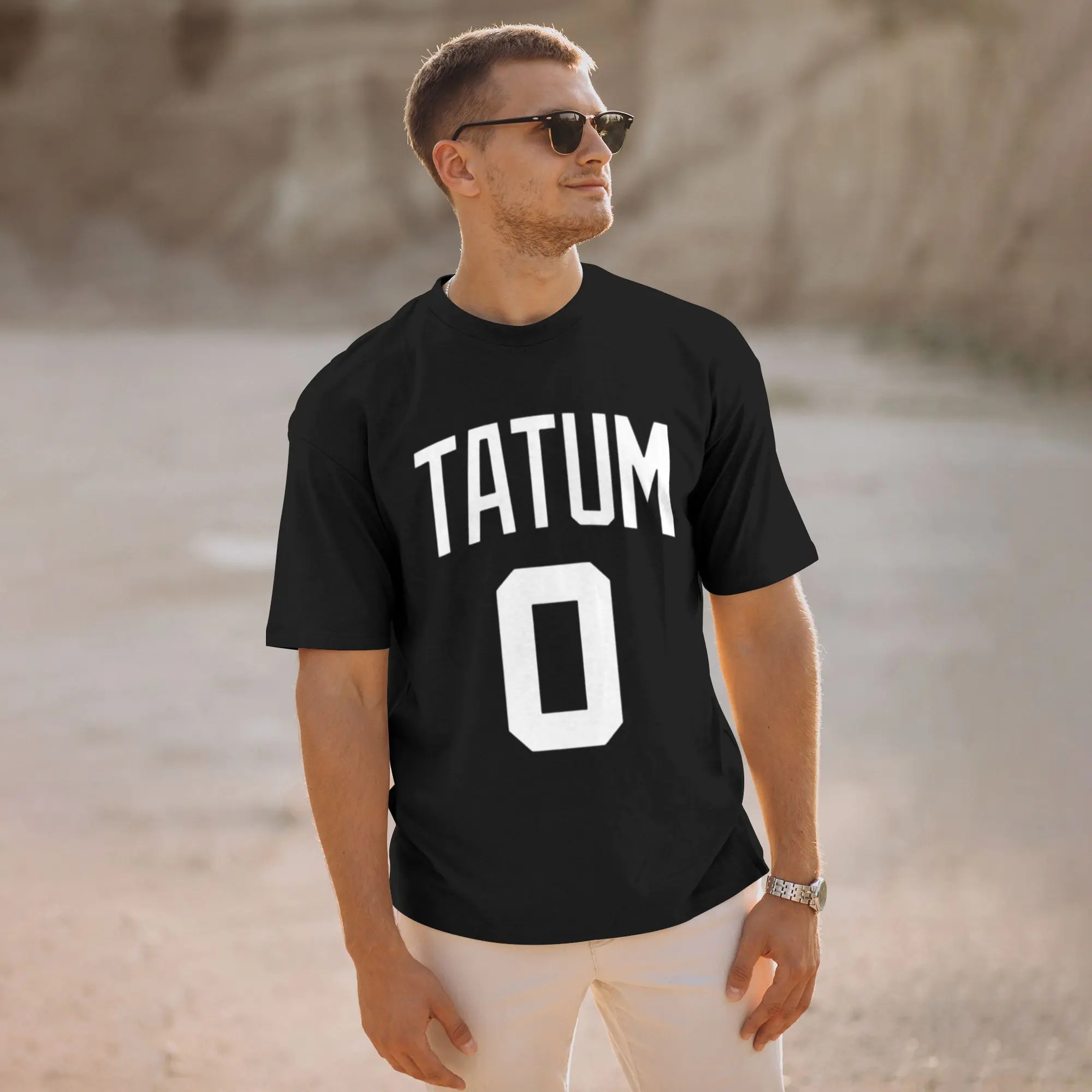 Jayson Tatum Men's 100% Cotton Round Neck Short-Sleeve T-Shirt - Simple Soft Casual Menswear Top, Shortsleeve, Tshirt, Streetwear