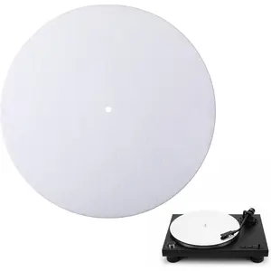 White Vinyl Slipmat for Turntable, 12 Inch Slipmats for Vinyl Turntable, Anti-Static Record Player Pad Protective Accessory for  Vinyls Record Players