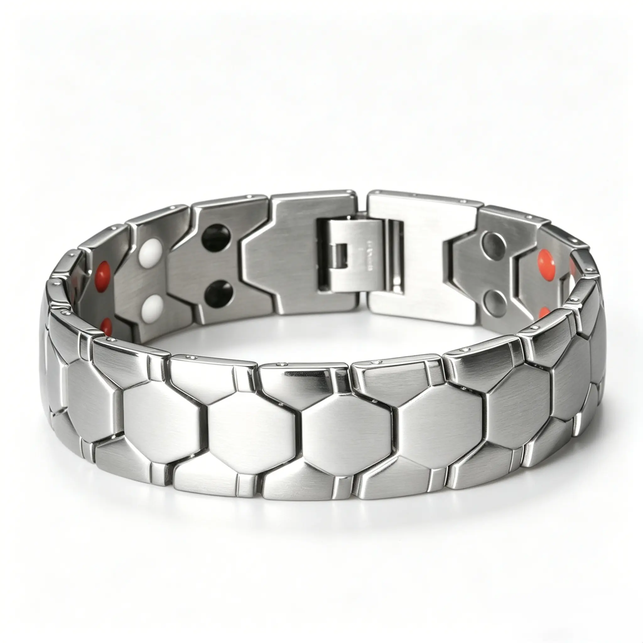 Unisex 2-Tone Silver-Gold Stainless Steel Magnetized Chain Bracelet - Daily Wear, Casual, Waterproof, Tarnish-Proof, Neodymium Magnet Jewelry for Wellness Healing Support (Limited-Time Couple Target Offer This Week)